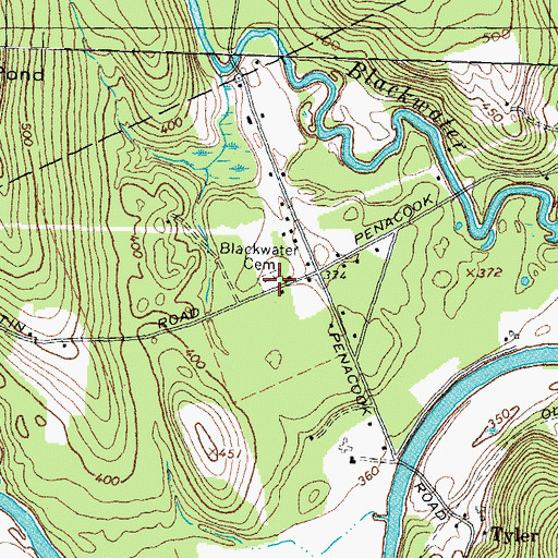 Topographic Map of Blackwater Cemetery, NH
