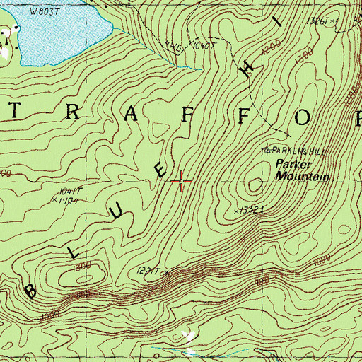 Topographic Map of Blue Hills Range, NH
