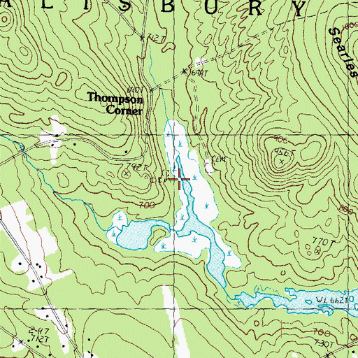 Topographic Map of Bog Road Cemetery, NH
