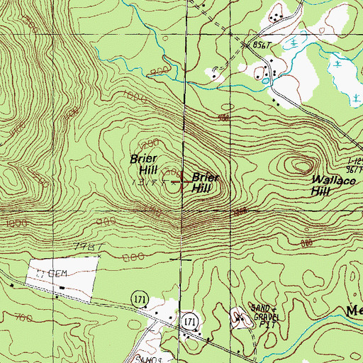 Topographic Map of Brier Hill, NH