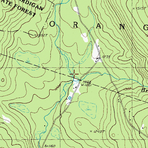 Topographic Map of Brown Brook, NH