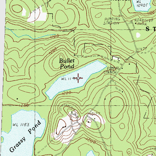 Topographic Map of Bullet Pond, NH