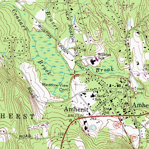Topographic Map of Ceasars Brook, NH