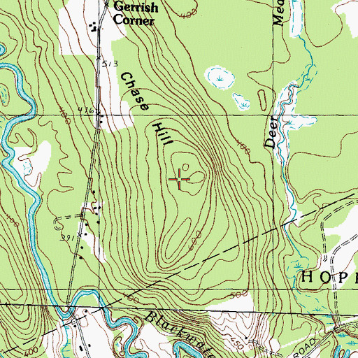 Topographic Map of Chase Hill, NH