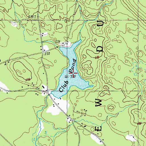 Topographic Map of Club Pond, NH