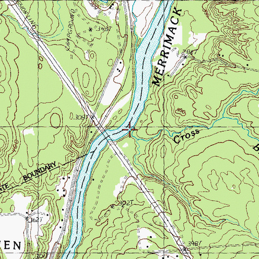 Topographic Map of Cross Brook, NH