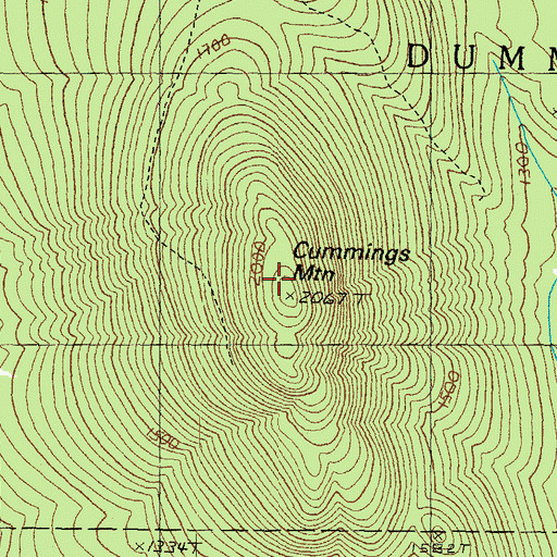 Topographic Map of Cummings Mountain, NH