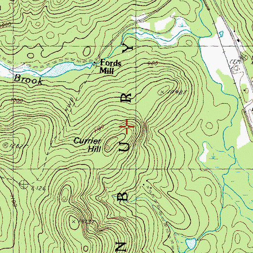 Topographic Map of Currier Hill, NH