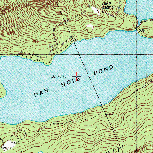 Topographic Map of Dan Hole Pond, NH
