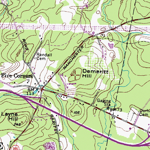 Topographic Map of Demeritt Hill, NH