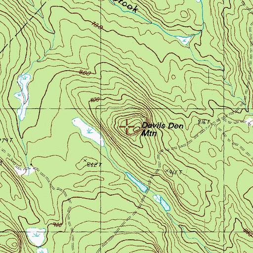 Topographic Map of Devils Den Mountain, NH