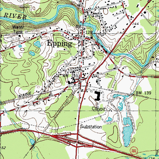 Topographic Map of Epping, NH