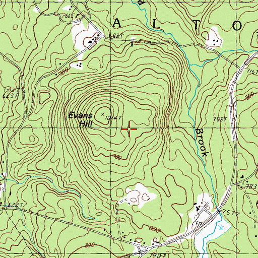 Topographic Map of Evans Hill, NH