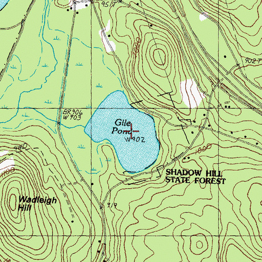 Topographic Map of Gile Pond, NH
