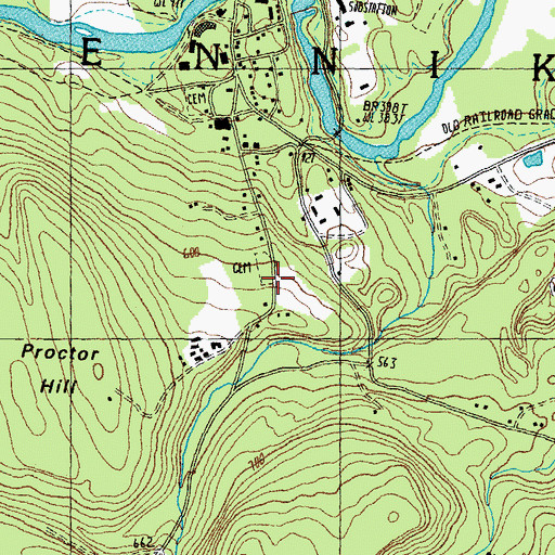 Topographic Map of Goss Cemetery, NH