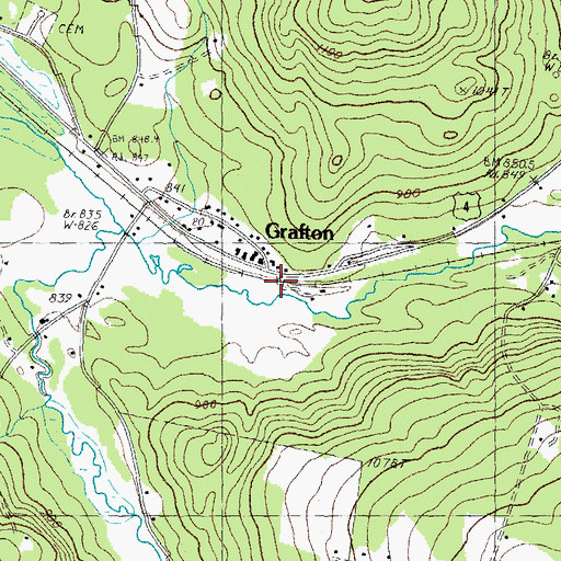 Topographic Map of Grafton, NH