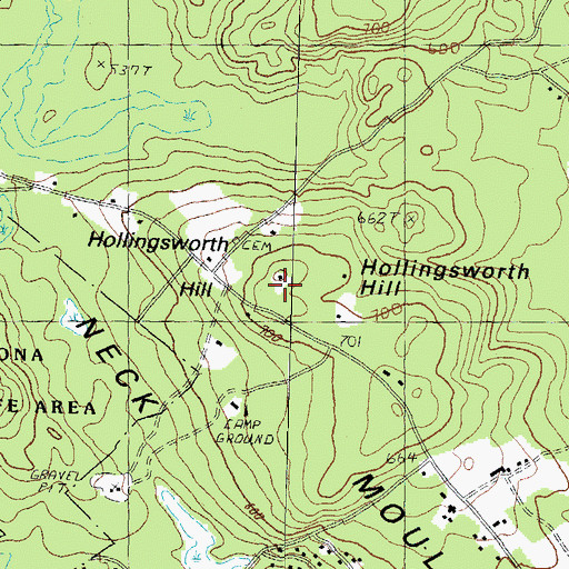 Topographic Map of Hollingsworth Hill, NH