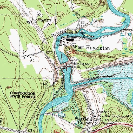 Topographic Map of Hopkinton Dam, NH