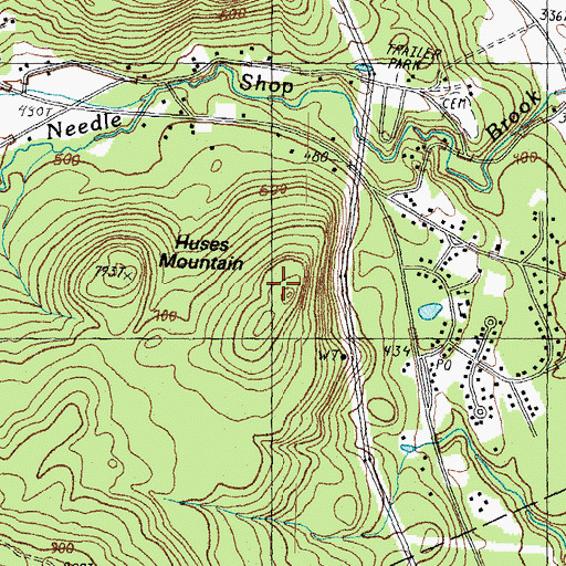 Topographic Map of Huses Mountain, NH