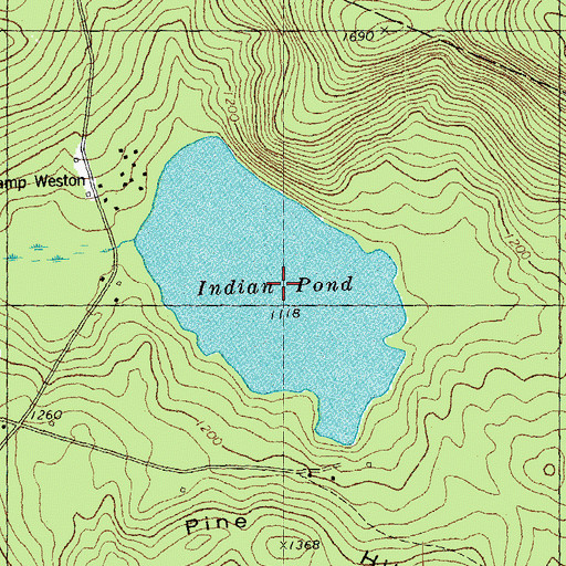 Topographic Map of Indian Pond, NH