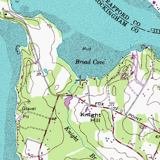 Topographic Map of Knight Branch, NH