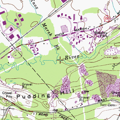 Topographic Map of Knox Marsh Brook, NH