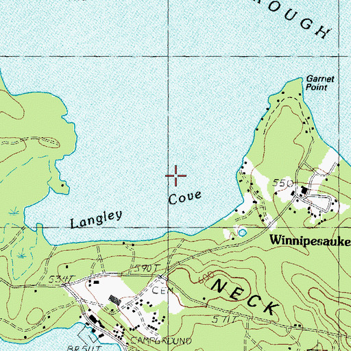 Topographic Map of Langley Cove, NH