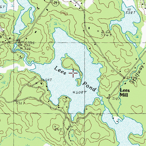 Topographic Map of Lees Pond, NH
