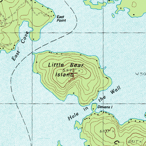 Topographic Map of Little Bear Island, NH
