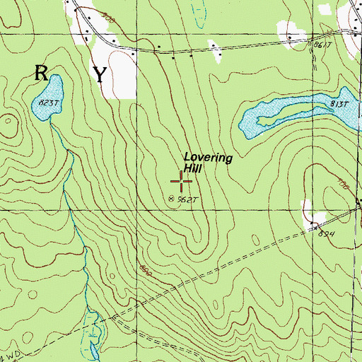 Topographic Map of Lovering Hill, NH