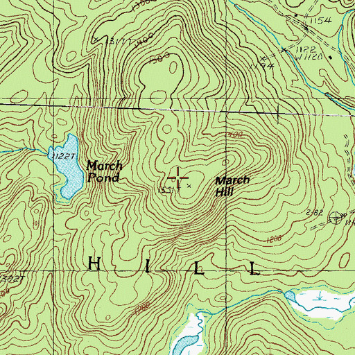 Topographic Map of March Hill, NH