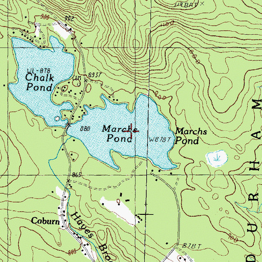 Topographic Map of Marchs Pond, NH