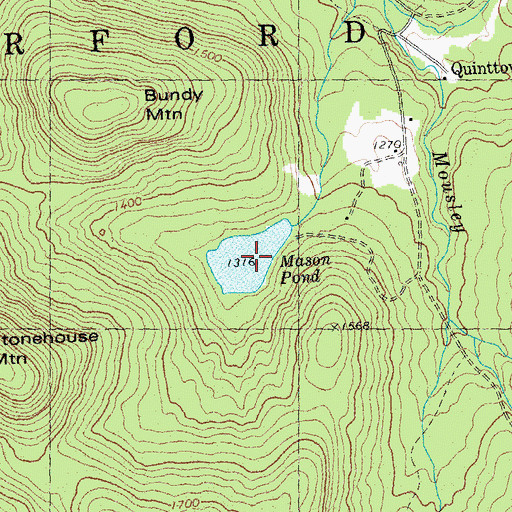 Topographic Map of Mason Pond, NH
