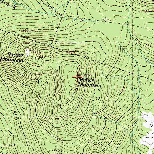 Topographic Map of Melvin Mountain, NH