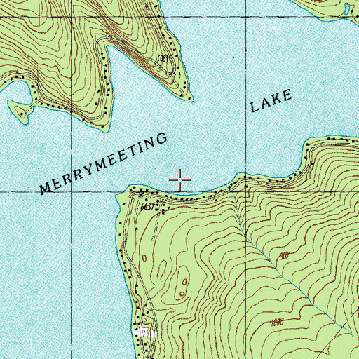 Topographic Map of Merrymeeting Lake, NH