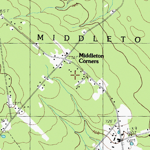 Topographic Map of Middleton Corners, NH