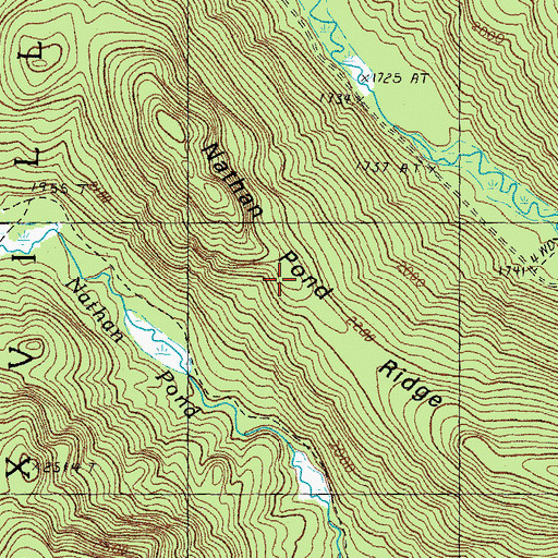 Topographic Map of Nathan Pond Ridge, NH