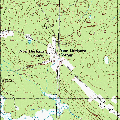 Topographic Map of New Durham Corner, NH