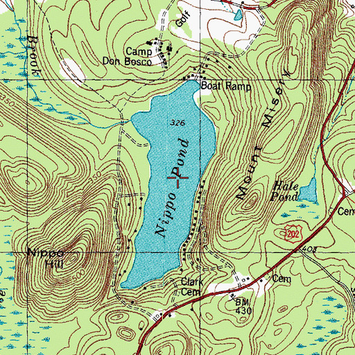 Topographic Map of Nippo Pond, NH