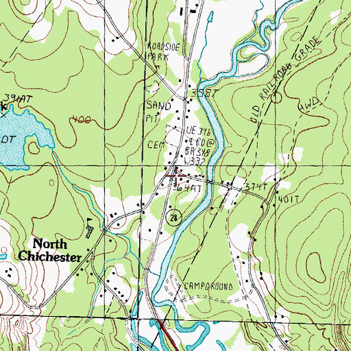 Topographic Map of North Chichester, NH