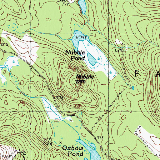 Topographic Map of Nubble Mountain, NH