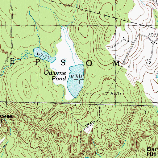 Topographic Map of Odiorne Pond, NH