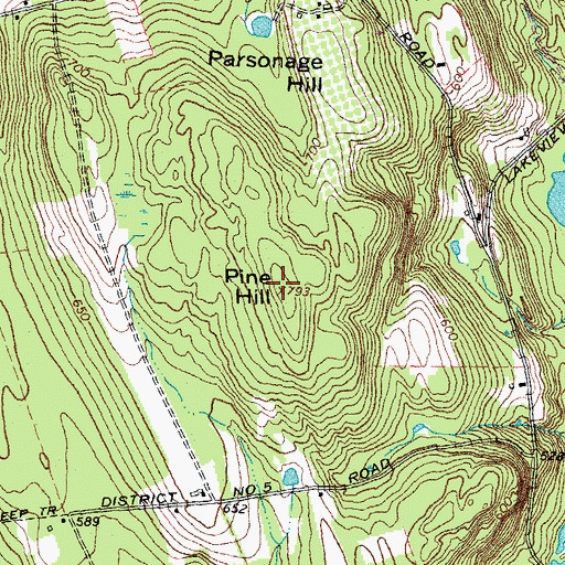 Topographic Map of Pine Hill, NH