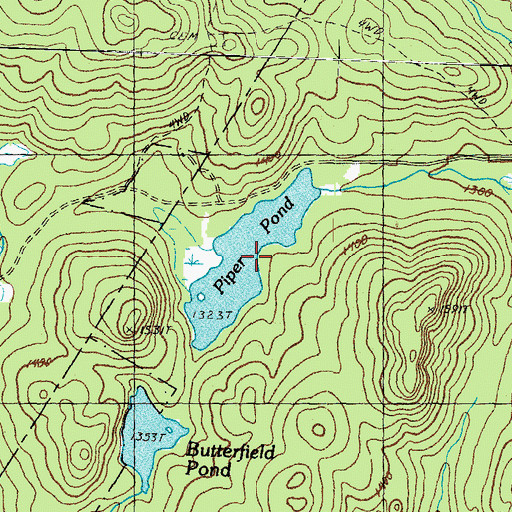 Topographic Map of Piper Pond, NH