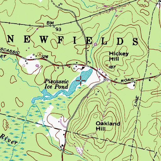 Topographic Map of Piscassic Ice Pond, NH