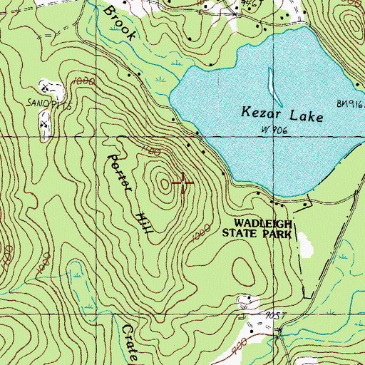 Topographic Map of Porter Hill, NH