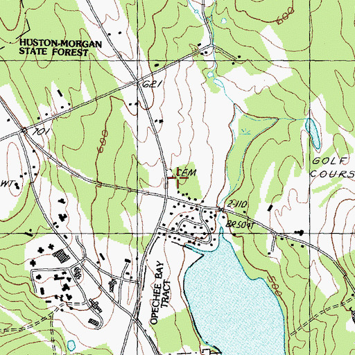 Topographic Map of Round Bay Cemetery, NH