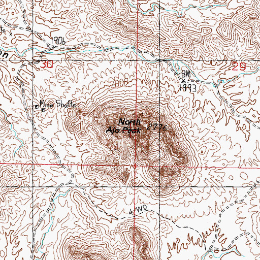Topographic Map of North Ajo Peak, AZ