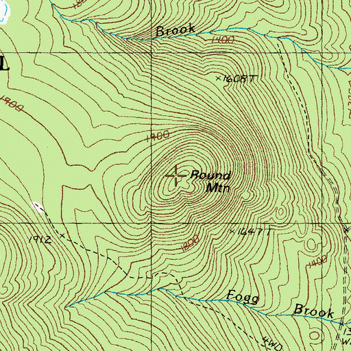 Topographic Map of Round Mountain, NH