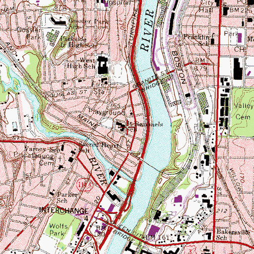 Topographic Map of Saint Benedict Academy, NH